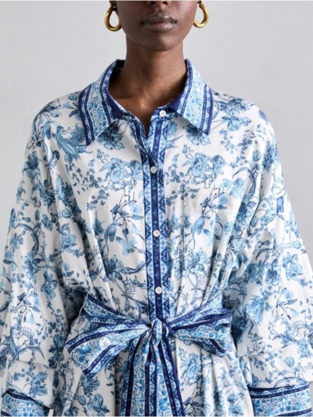 NWT Alice + Olivia Blue and White Floral Maxi Dress Size XS - Picture 5 of 11